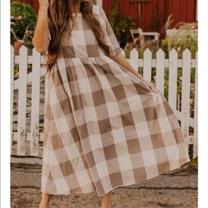 Madison Buffalo Check Taupe Dress